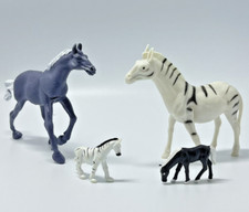 Gray Horse Zebra Figurines Greenbrier International Plastic Lot 4 Animals picture