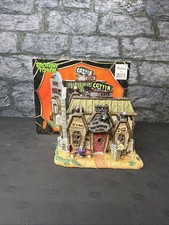 Lemax Spooky Town Coffin Cafe & Grave Robbers Porcelain Lighted Building Cord picture