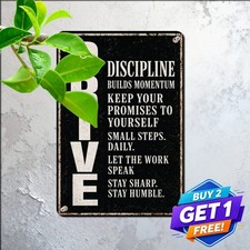 Distressed Vertical Bold Keyword Column Office Plaque Retro Metal Tin Sign 8x12 picture