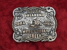 Calf Roping☆X~TREME☆2004☆RODEO CHAMPION TROPHY BUCKLE☆Atoka Oklahoma☆RARE☆R81 picture