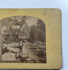 View at The Llugwy River, North West Wales Frisbie & Stansfield Stereoview Card picture