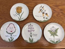 Vtg Nonsense Botany Franci Villa Vanilla Salad Plates Tastesetter Sigma SET 5 picture