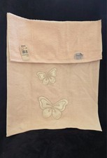 Vintage 70s Prix By Avanti Butterfly Hand Towel Satin Butter NOS tags on picture