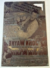 1952 Big Jim McLain JOHN WAYNE Copper Letter Press Printing Block Plate 12x8 picture