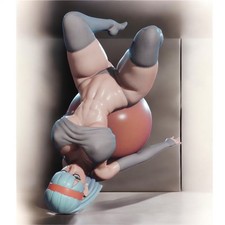 Bulma Fanart Anime Figure Airbrush Painted 20cm Blue Hair Adult Statue Finished picture