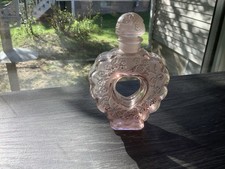 ￼Vintage Lalique Pink Crystal  Nina Ricki Heart Shaped Perfume Bottle￼ picture