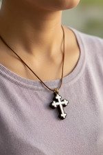 Mother of Pearl Budded Cross Necklace picture