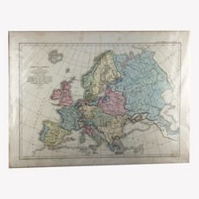 1855 Antique French Map of Europe, France, Italy, Germany, United Kingdom Map picture