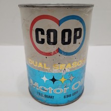 Vintage Coop Dual Season Motor Oil Composite Quart Can SAE 10W-30 Sealed  picture