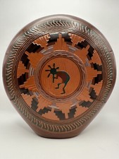 Johnny W Williams JW Navajo Artist Huge Kokopelli Pottery Native American 11.5