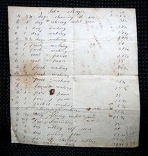 1830 antique TEXTILE FABRIC YARN MAKING handwritten receipt frystown york pa picture
