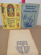 Vintage Canterbury Cathedral Pilgrims Painting Books Lot RWL London England picture