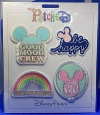 Disney Parks Patched Mickey Mouse Icon Patch Set GOOD MOOD BE HAPPY DREAM BIG ++ picture