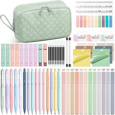 62 PCS Aesthetic School Supplies Cute Pencil Case Kit Preppy Stationary picture