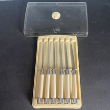 6 PIECE OXHEAD Steak KNIFE SET STAINLESS Knives ENGLAND W Box picture
