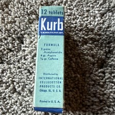 Vintage Complete Kurb Monthly Discomfort Remedy 1930s-1940s.  Museum Quality picture