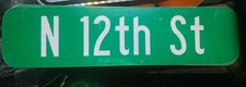 Authentic Reflective 12th St Street Sign picture