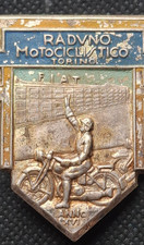 Turin Motorcycle Rally Advertising Badge 1938 WW2 Motorcycle Radiator picture