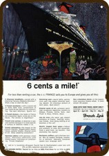 1965 FRENCH LINE CRUISE SHIP SS FRANCE Vintage Look METAL SIGN - BOB PEAK Art picture