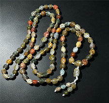 Raw Natural China Inner Mongolia Gobi Agate Bead Pendant Necklace Handhe Rosary picture