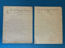 1899 B.F. Goodrich Co Akron Rubber Works Original Letterheads Pair Ohio picture