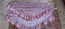Vintage 70s JC Penney Pink Ruffle Satin Curtain Valance Set 47
