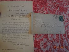1881 Albany to Jamaica Queens New York City State Tax Cover Envelope Nice picture