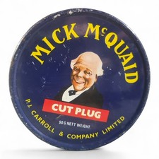 Vintage Mick McQuaid Tobacco Tin 50g PJ Carroll Ireland Empty Cut Plug Sign picture