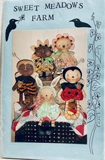 Sweet Meadows Farm Prim Doll Pattern Primitive Raggedy Ann Bunny Bee Flower Bug picture