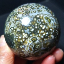 TOP233G Natural Polished Orbicular Ocean Jasper Crystal Ball Reiki Healing A4169 picture