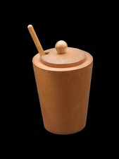 Wooden Salt Cellar with Lid and Spoon picture