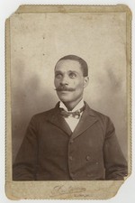 Black African American Male Whimsical Bowtie 1890 Cabinet Card Photo J14520  picture
