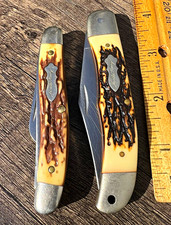 Schrade Uncle Henry 124UH Tradesman + 897UH Stockman Pair – Full Blades, VG, USA picture