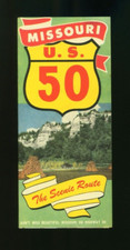 Missouri U. S. 50 The Scenic Route Vintage Foldout Brochure & Map picture