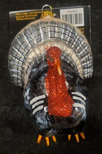 New Robert Stanley Glass Turkey Harvest Thanksgiving Ornament picture