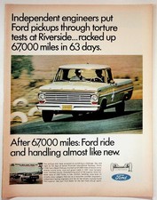 1967 Ford F-100 Pickup Truck Vintage Magazine Ad Riverside Test picture