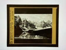 Antique Magic Lantern Slide Morraine Lake Landscape Banff National Park Canada picture