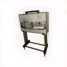 Vintage MCM Metal TV Trays Set of 4 Tables w Stand Mid Century. Farm designs. picture