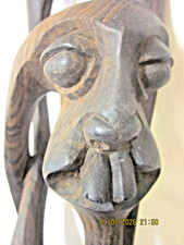 VINTAGE LARGE MAKONDE SHETANI AFRICAN WOOD CARVING 19.5
