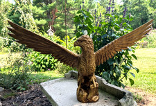 Gorgeous Antique Hand Carved Wood Golt Gilt Eagle Patriotic Beauty picture