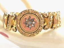VINTAGE 1940'S WWII ERA SWEETHEART EXPANSION STRETCH BRACELET w RHINESTONES ACME picture
