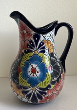 Talavera Ceramic Hand Painted Large Pitcher 11X8 Made In Mexico-New picture