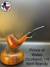 Vintage Prince Of Wales (Scotland) 1/4 Bent Brandy Tobacco Pipe picture