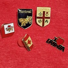 Vintage Lot Of 5 Various Canadian Lapel Pins Canada picture