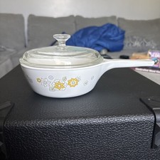 Vintage Corning Ware P-81-B 1 Pt Menuette Sauce Pan “Floral Bouquet” Pattern Lid picture