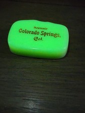 Antique Uranium Custard Glass Paperweight Souvenir of Colorado Springs, COLORADO picture