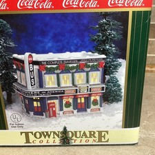 Coca-Cola Town Square Village Christmas Collection-  Village Bus Station - NEW picture