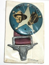 1940's Gene Autry  Champion Cowboy Western Pin Pinback Button Complete Medal (A4 picture