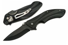 Premier Edge Assisted Opening Knife w/ Grooved Black Handles - NEW picture