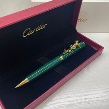 Cartier ST220008 Panthere De Cartier Green Lacquer Gold Ballpoint Pen picture